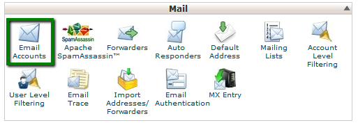 1. Log in to your cPanel > section Mail >menu Email Accounts